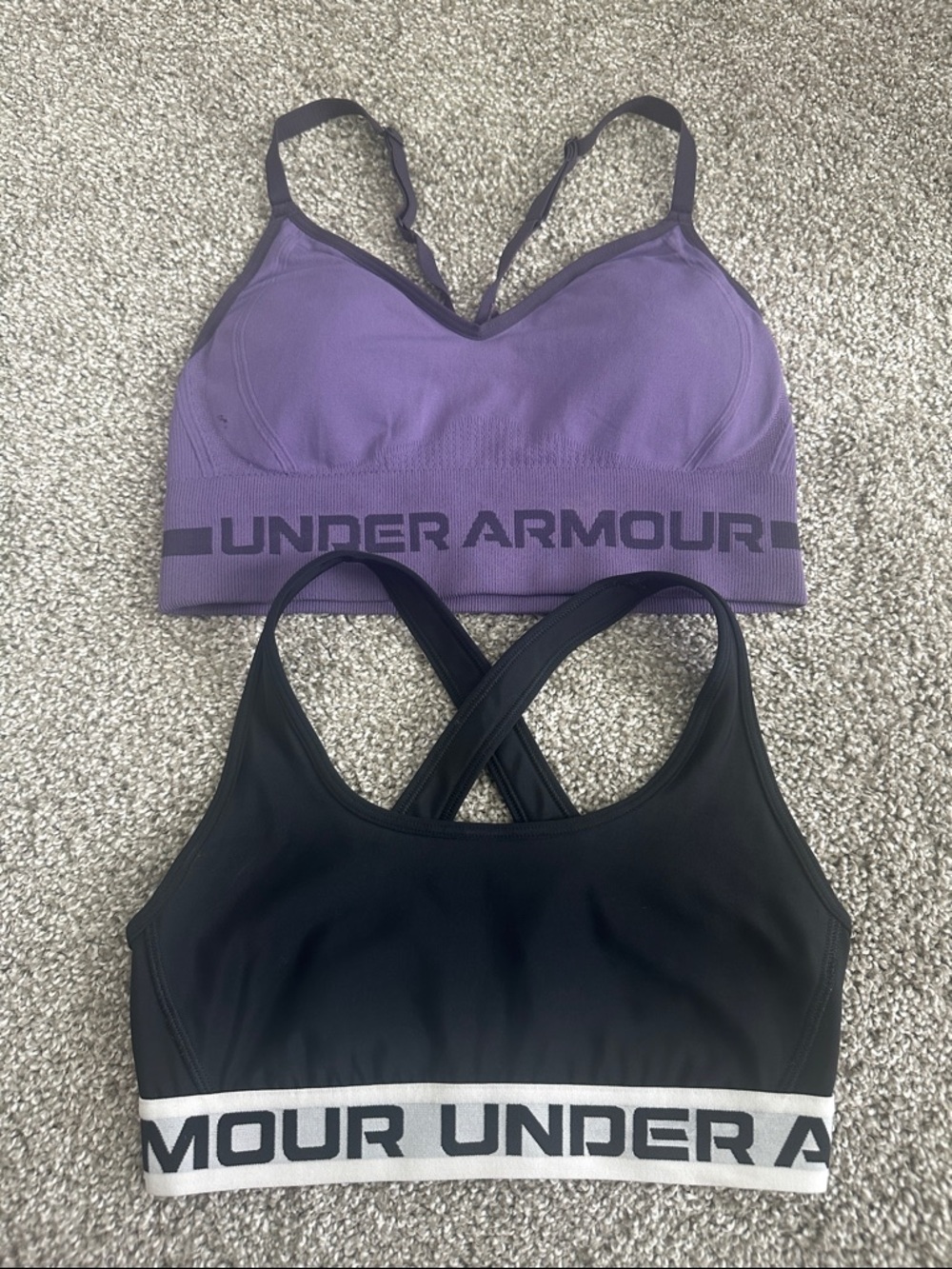 Under Armour Purple & Black Crossback Sports Bra Duo